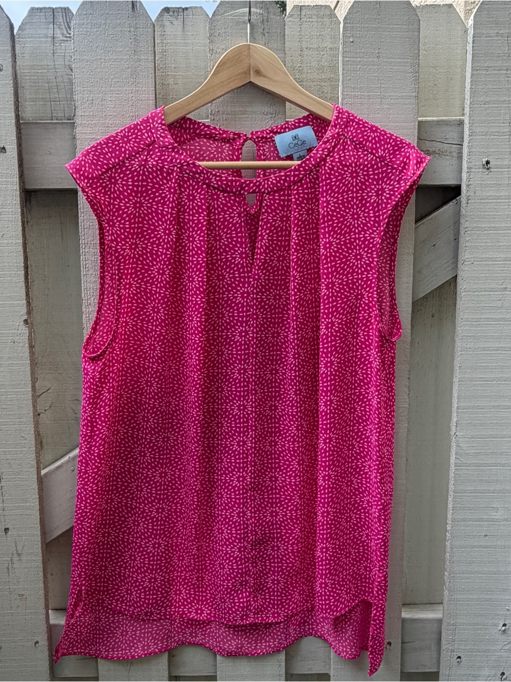 CeCe Hot Pink Printed Blouse